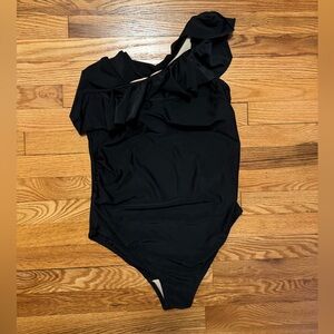 Beach Bump Ruffled Off the Shoulder Maternity Bathing Suit